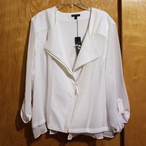 NWT Lane Bryant white silk blazer